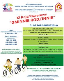 Plakat XI Rajd Rowerowy Gminnie Rodzinnie