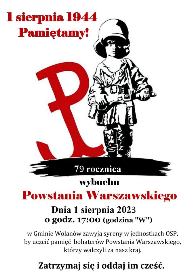 Siedemdziesiąta dziewiąta rocznica wybuchu Powstania Warszawskiego