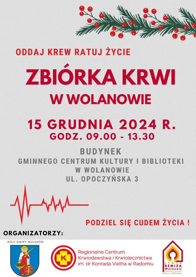 Plakat: Oddaj krew - ratuj życie