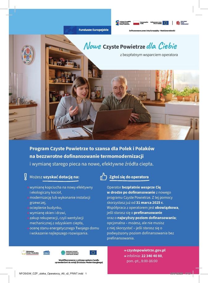Ulotka informacyjna: Nowe Czyste Powietrze dla Ciebie