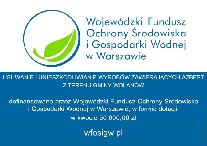 INFORMACJIA O DOFINANSOWANIU AZBESTU - tablica