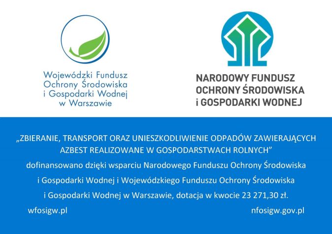 Utylizacja wyrobów zawierających azbest z terenu gminy Wolanów