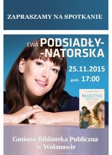 Plakat: Spotkanie z Ewą Podsiadły-Natorską