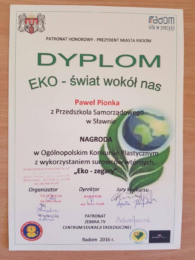 Dyplom Pawła Pionka