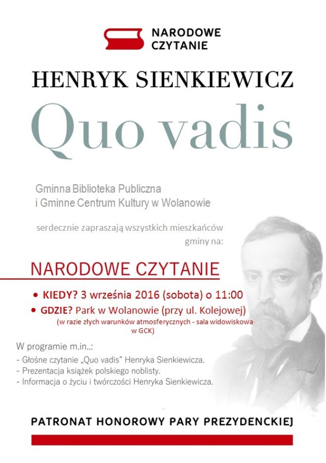 Plakat: Narodowe Czytanie