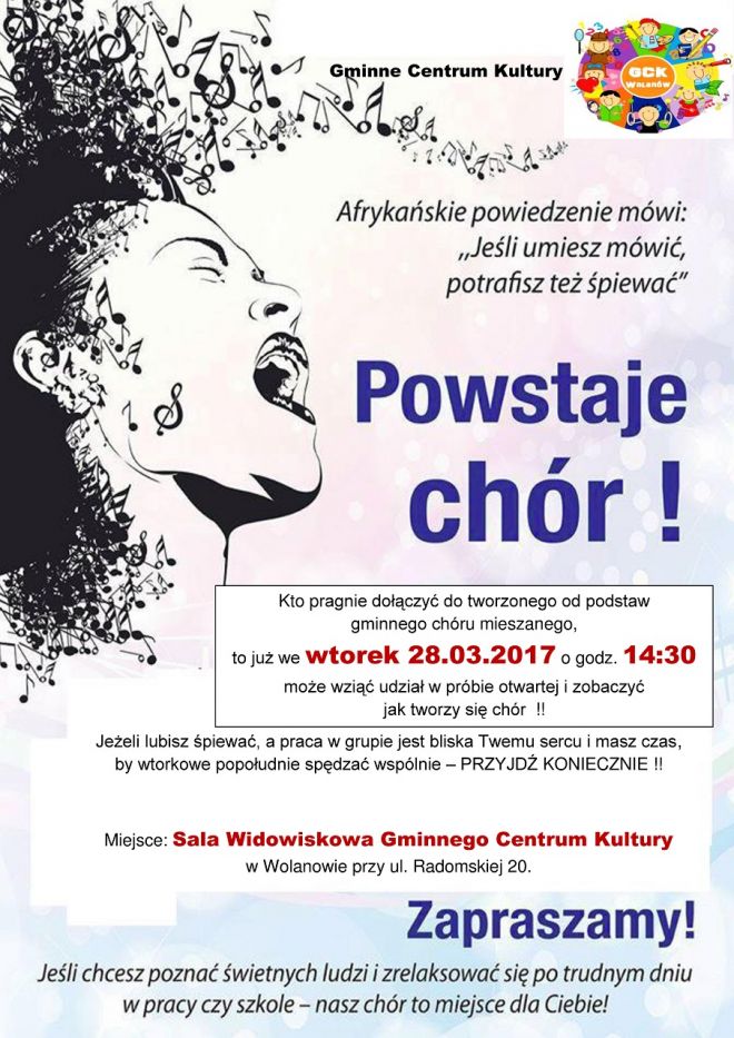 Plakat: Powstaje chór