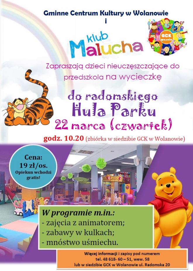 plakat: wycieczka do hula parku