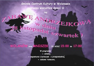 Zabawa andrzejkowa - plakat