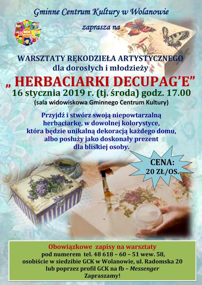 plakat herbaciarki decupag'e