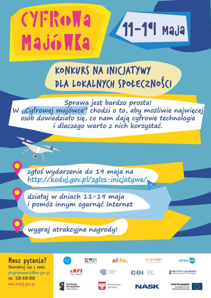 Cyfrowa majówka – plakat informacyjny