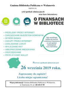 plakat informujący o szkoleniach