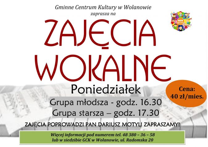 Zaproszenie na zajęcia wokalne