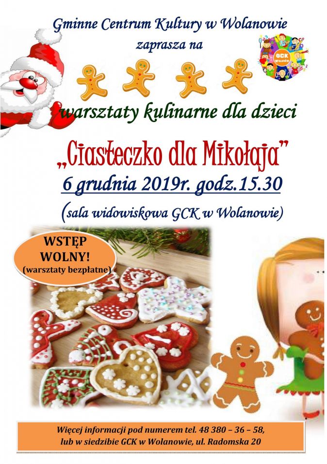 Plakat: Ciasteczko dla Mikołaja