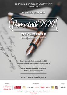 Plakat Konkurs Pamiętnik 2020