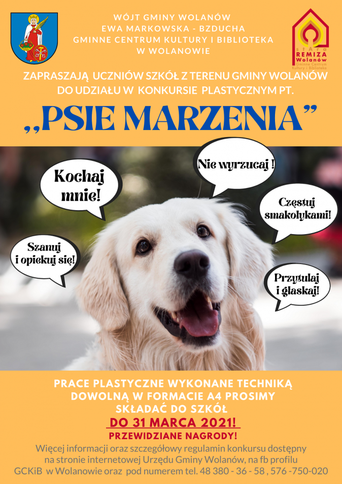 plakat: konkurs plastyczny psie marzenia