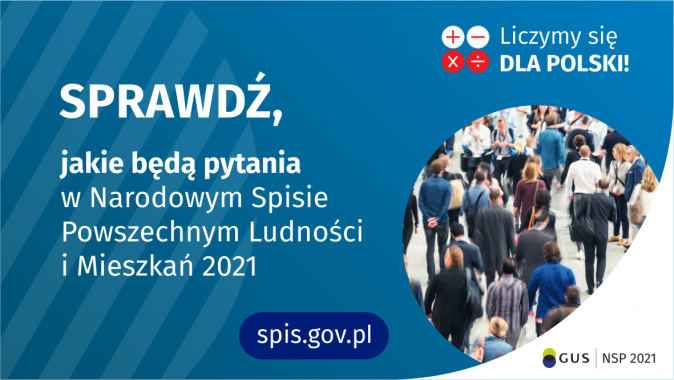 Plakat: Pytania Powszechnego Ludności i Mieszkań 2021