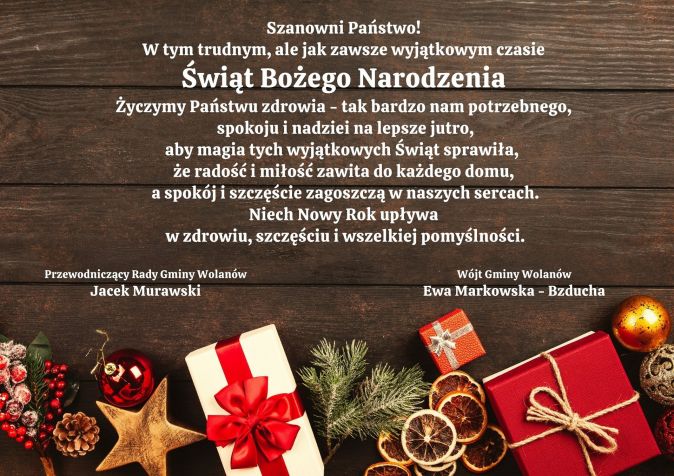 Szanowni Państwo, W tym trudnym, ale jak zawsze wyjątkowym czasie Świąt Bożego Narodzenia Życzymy Państwu zdrowia - tak...