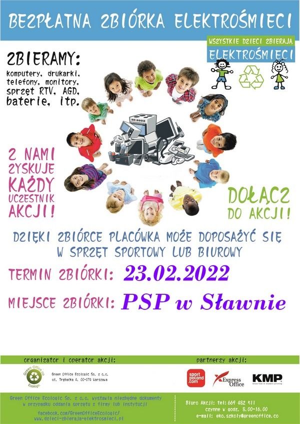 plakat:  Bezpłatna zbiórka elektrośmieci