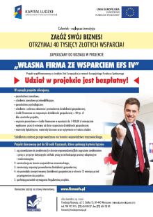 Projekt "Własna firma <br>ze wsparciem EFS IV"