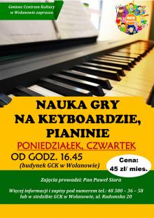 Nauka gry na keyboardzie, pianinie