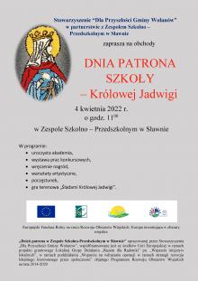 Zaproszenie na dzień patrona szkoły w Sławnie
