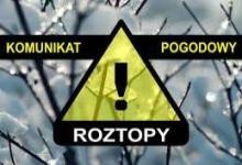 Ostrzeżenie - roztopy