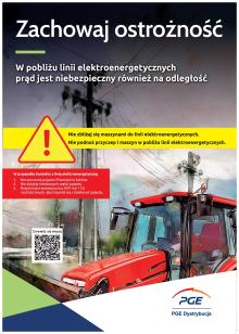 Zachowaj ostrożność w pobliżu linii elektroenergetycznych
