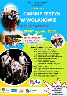 Zaproszenie na gminny festyn w Wolanowie