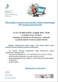 Skorzystaj z pomocy pracownika urzędu skarbowego i PIT wyślij przez Internet!